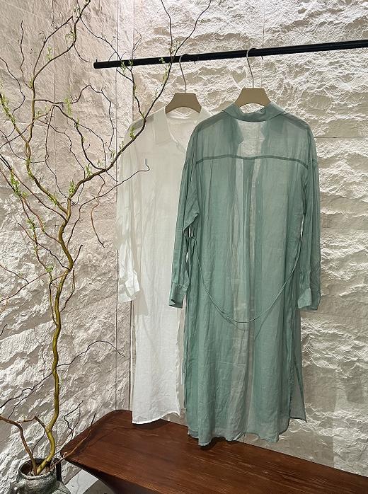 【门店同款】ENJOY夏季高知-苎麻长款衬衫 157405436 商品图0