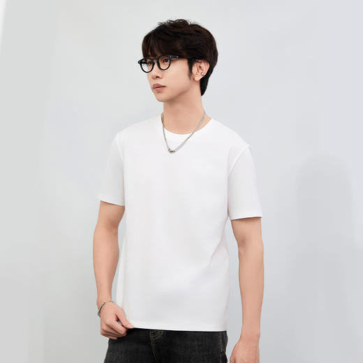 【120支系列】HX 夏季圆领短袖T恤S102522720101/02 商品图4