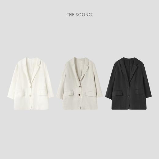 THESOONG"纯粹凉感"纯天然亚麻自然褶皱肌理西装外套HBWT6652 商品图6