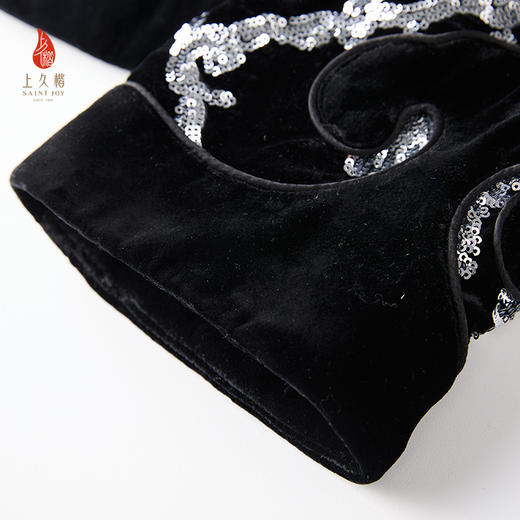 SAINTJOY/上久楷新中式百搭国风气质女式丝绒外套丝绒短外套CY1025201013 商品图11