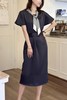 Le Malene 优雅圆领收腰绑带连衣裙 18276 商品缩略图2