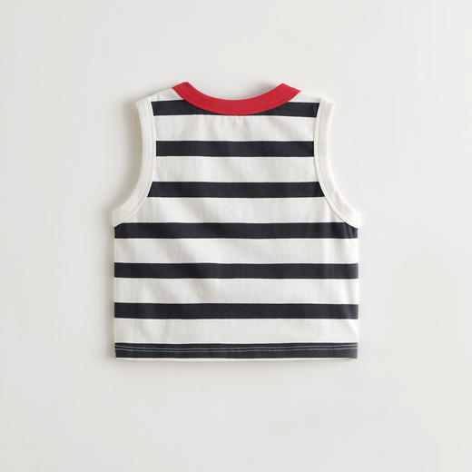 马克珍妮男童快乐小狗休闲条纹背心宝宝上衣2025年夏装新款550590 商品图1