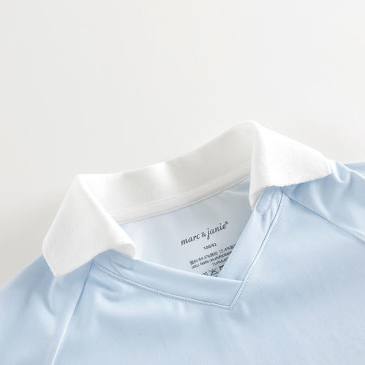 【凉感防晒】马克珍妮女童时尚渐变polo领运动T恤夏装新款550383 商品图4