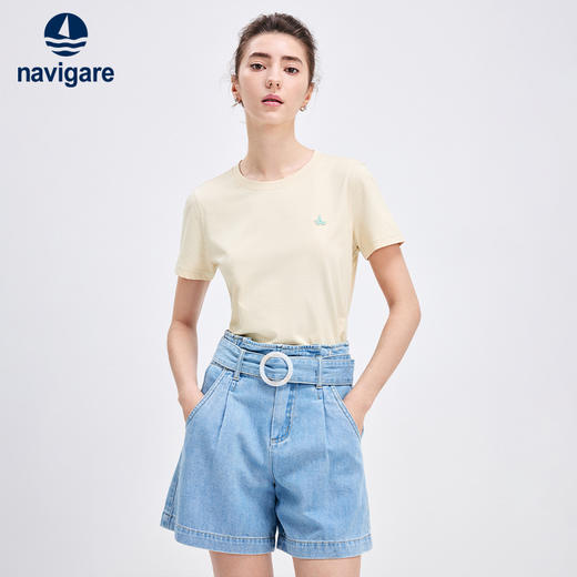 纳维凯尔Navigare意大利小帆船夏季多巴胺t恤女短袖休闲圆领体恤打底衫 2325504501 商品图1