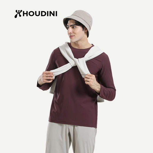 HOUDINI胡丁尼 Cover Crew 守护 男款户外舒适速干长袖T恤258694 商品图0