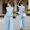 棉麻套装2025夏新款高级感气质超好看休闲时尚棉麻阔腿裤两件套AQHUI66656 商品缩略图0