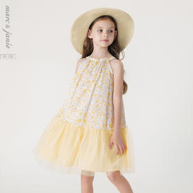 【马克珍妮 法式】女童盛夏繁花网纱公主裙吊带裙夏装新款250017