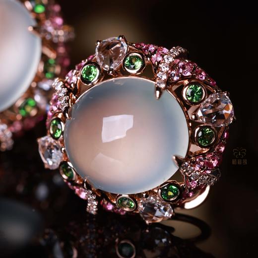 【荷心映月】白翡蛋面耳钉EZ12503032 商品图5