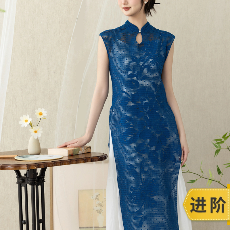 苏苏姐家天香牡丹蕾丝旗袍手工DIY钩针蕾丝线毛线团自制材料包