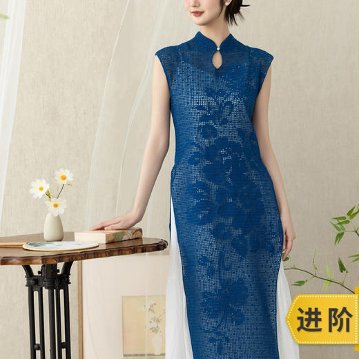 苏苏姐家天香牡丹蕾丝旗袍手工DIY钩针蕾丝线毛线团自制材料包 商品图0