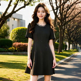 奢姿大码女装2025夏季法式轻奢俏皮连衣裙胖妹妹织带设计时尚裙子9952858280