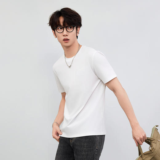 【120支系列】HX 夏季圆领短袖T恤S102522720101/02 商品图2