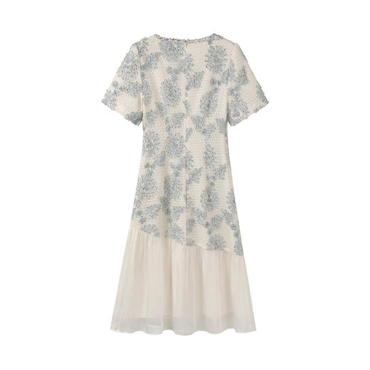 奢姿大码女装2025夏季气质简约圆领裙子胖妹妹时尚鱼尾摆连衣裙9952853385 商品图1