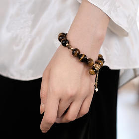 MELI&MOLI 虎眼石迷你圆球香薰瓶虎眼石大黑沉香珠手串—五行之土【D类】