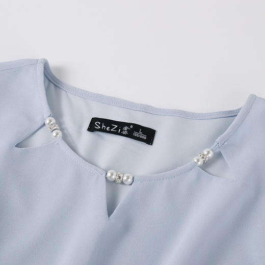 奢姿大码女装2025夏季减龄镂空圆领连衣裙胖妹妹假两件拼接裙子9952890540 商品图2