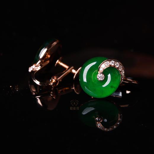 【祝你平安】平安扣翡翠耳夹EZ12401080 商品图5