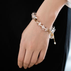 MELI&MOLI 白水晶迷你圆球香薰瓶白水晶九尾狐沉香珠手串—五行之金【D类】