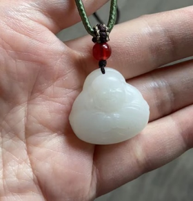 JS（小白）和田玉白玉抱抱佛吊坠