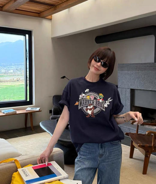 美式复古风重工卡通刺绣T恤192593 商品图0