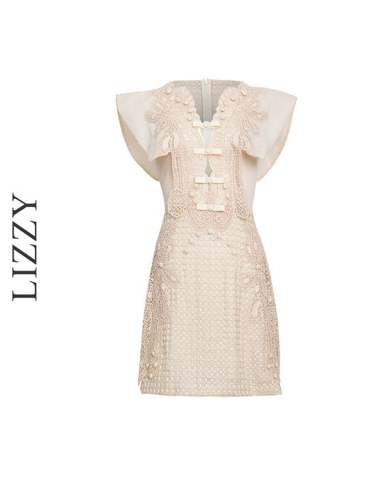 LIZZY法式轻奢感重工刺绣名媛风淑女洋装小礼服短款连衣裙8053 商品图4
