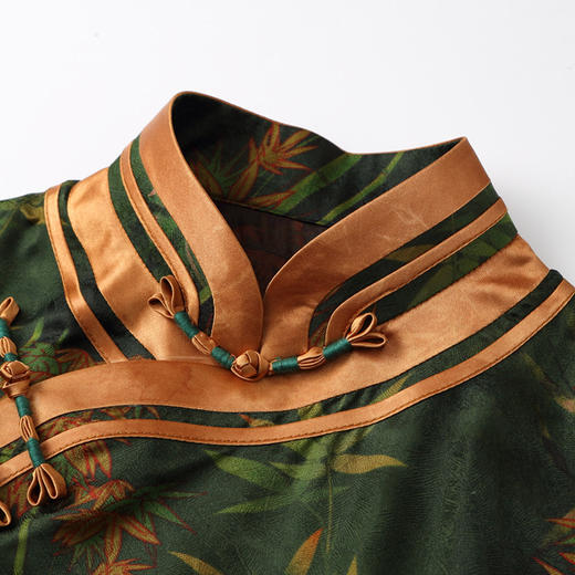 红芸纱绿竹长款高档，改良旗袍春夏国风复古AYK211121 商品图3