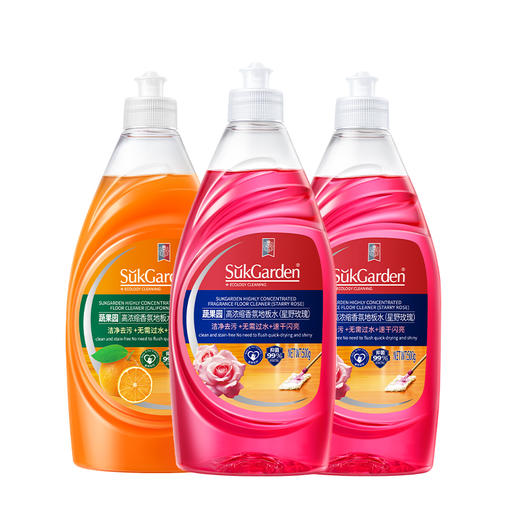 蔬果园地板清洁水（可放洗地机）500ml*3瓶 商品图1