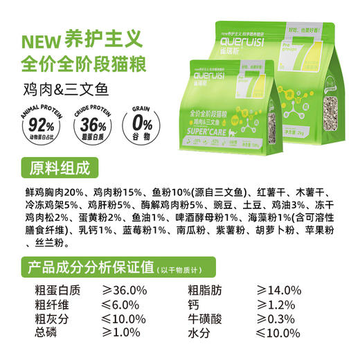 雀瑞斯全价全期主粮鲜肉猫粮犬粮 500g/2kg 0谷物 34%粗蛋白 线下门店专供 自有工厂 批批送检 商品图4