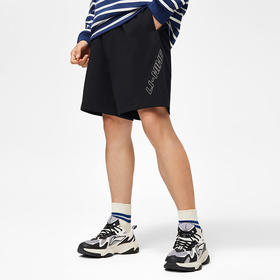 李宁速干短卫裤男2024春夏冰感舒适纯色宽松刺绣运动短裤AKSU229