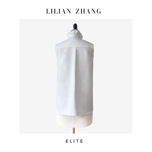 E“定制”静奢风、都市摩登——风尚之选Lace花苞立领无袖衬衫 2502003 商品图1