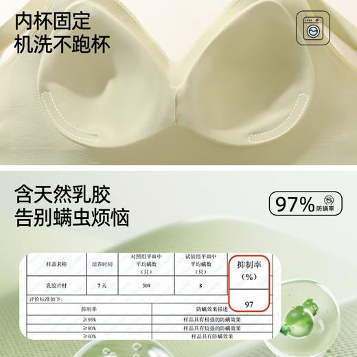 【含天然乳胶 防螨抑菌】熳洁儿 无钢圈内衣舒适无痕几何图案上托防下垂ABC杯24761507 商品图5