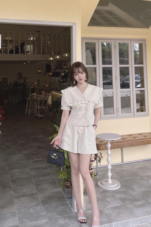 amadella 浅卡其娃娃领上衣短裤套装 18250 商品图2