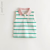 【元气夏日】马克珍妮女童粉绿条纹polo衫儿童背心夏装新款550692 商品缩略图0