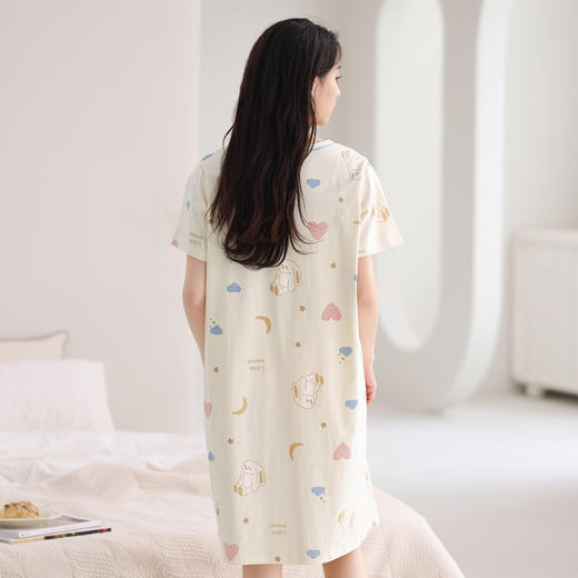 芬腾睡衣裙吊带春夏女士新款舒适透气纯棉女款可爱家居裙中裙款 商品图3