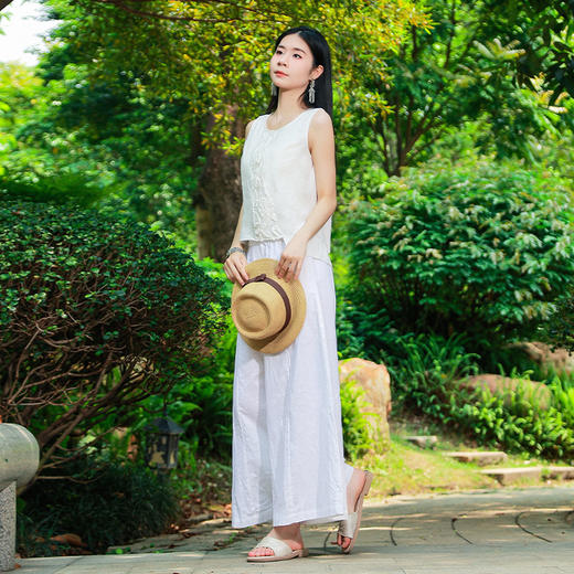 【出游新品】浮生简约阔腿裤  | 松紧腰设计 | 现货加急发 商品图3