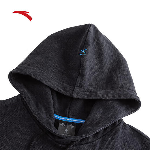 安踏（ANTA）凯里·欧文系列丨连帽卫衣男女篮球系列运动套头衫上衣172511702 基础黑-3 商品图2