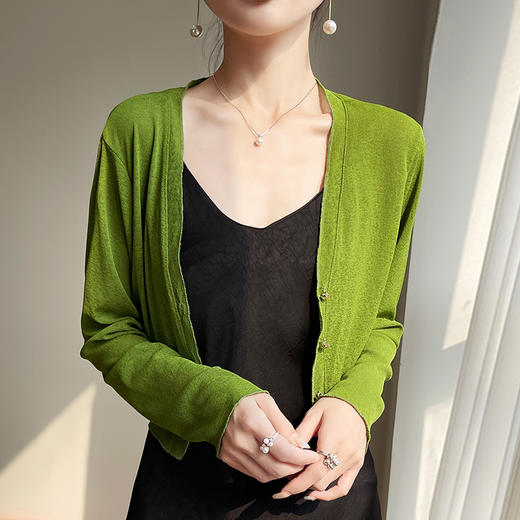 纤束马小香风法式V领开衫 SL-8287 商品图5