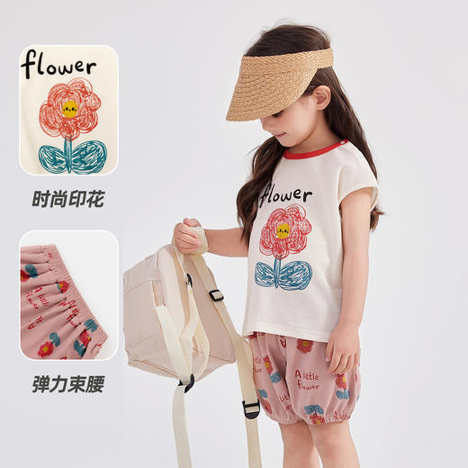 嘟嘟家女童休闲套装夏季洋气小女生背心短裤两件套女宝裤子童装潮 商品图0
