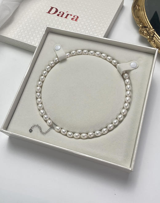 严选 | 戴拉S925银美人泪系列7-8mm点位淡水珍珠项链 商品图4