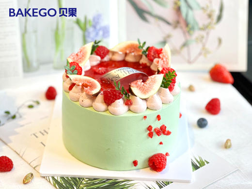 《绿意果恋》轻糖生日蛋糕 商品图0