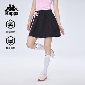 Kappa卡帕背靠背2025新款夏季女运动短裙户外休闲裙子训练网球裙KPDJBQQ10