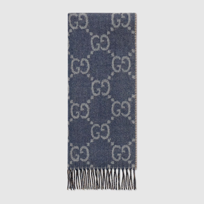GUCCI 古驰 女士 GG 提花流苏围巾 混色 676610 3G200 4165