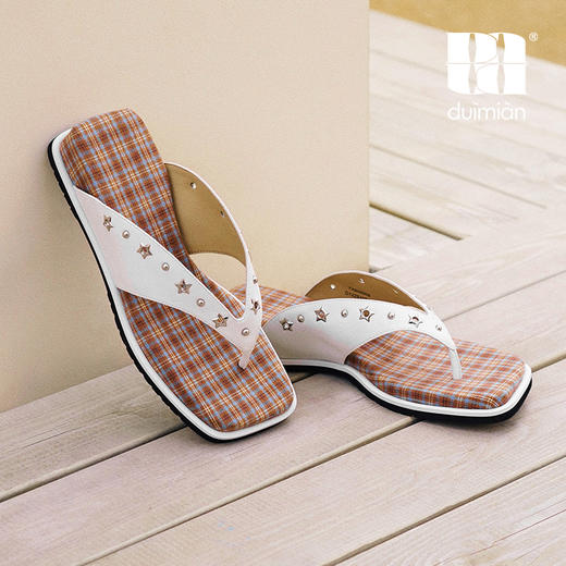 对面duimian-格纹人字拖增高鞋底 商品图3