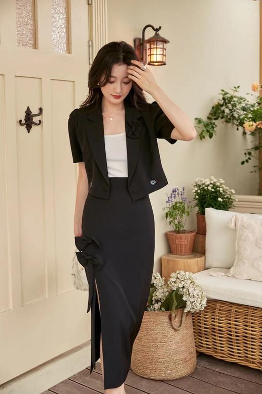 Le Malene 黑色短款西装半裙套装 18249 商品图2