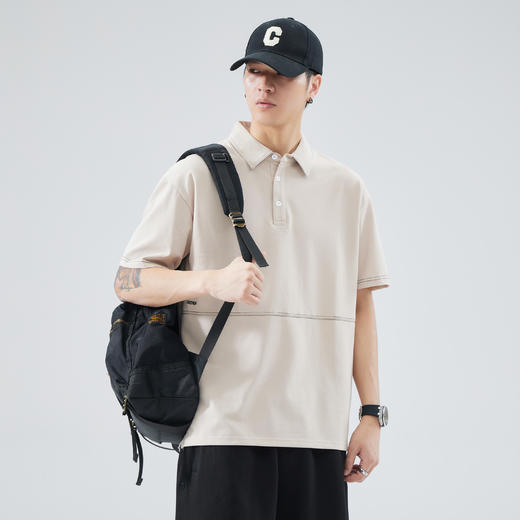 【明线廓形 轻薄冰感 尽显英气】男士休闲POLO衫（多款、多色） 商品图6