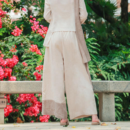 【出游新品】霜降拼撞阔腿裤 | 松紧腰设计 | 现货加急发 商品图1