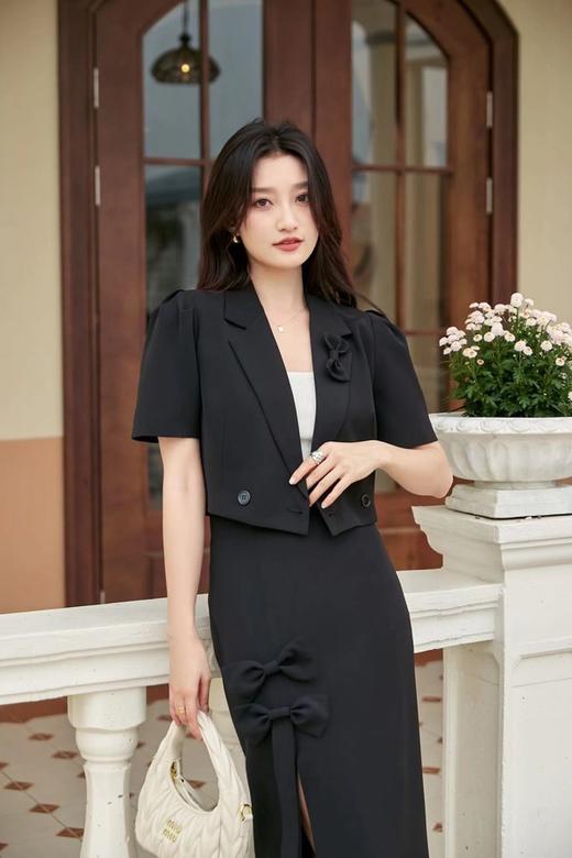 Le Malene 黑色短款西装半裙套装 18249 商品图3