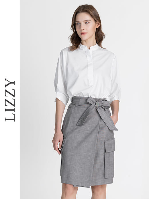 LIZZY 时尚气质通勤都市休闲工装风A字半身裙7714 商品图1