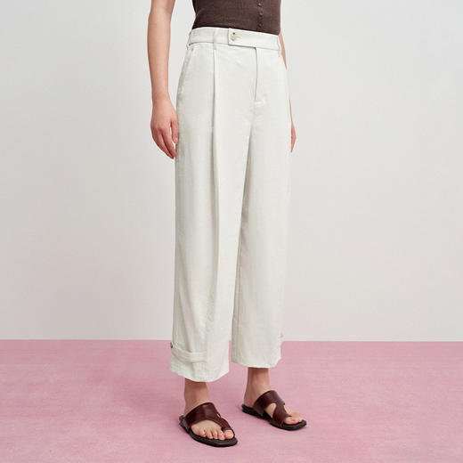 【防透萝卜裤】simplepieces梨形麻感防透SPS休闲裤女山本九分裤 商品图1