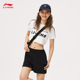 李宁冰感凉爽运动短裤女子2024夏季跑步舒适运动短裤AKSU328