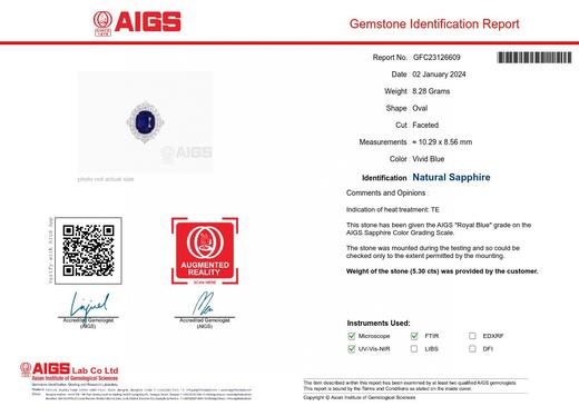 5.3ct刻面蓝宝石戒指吊坠 商品图6